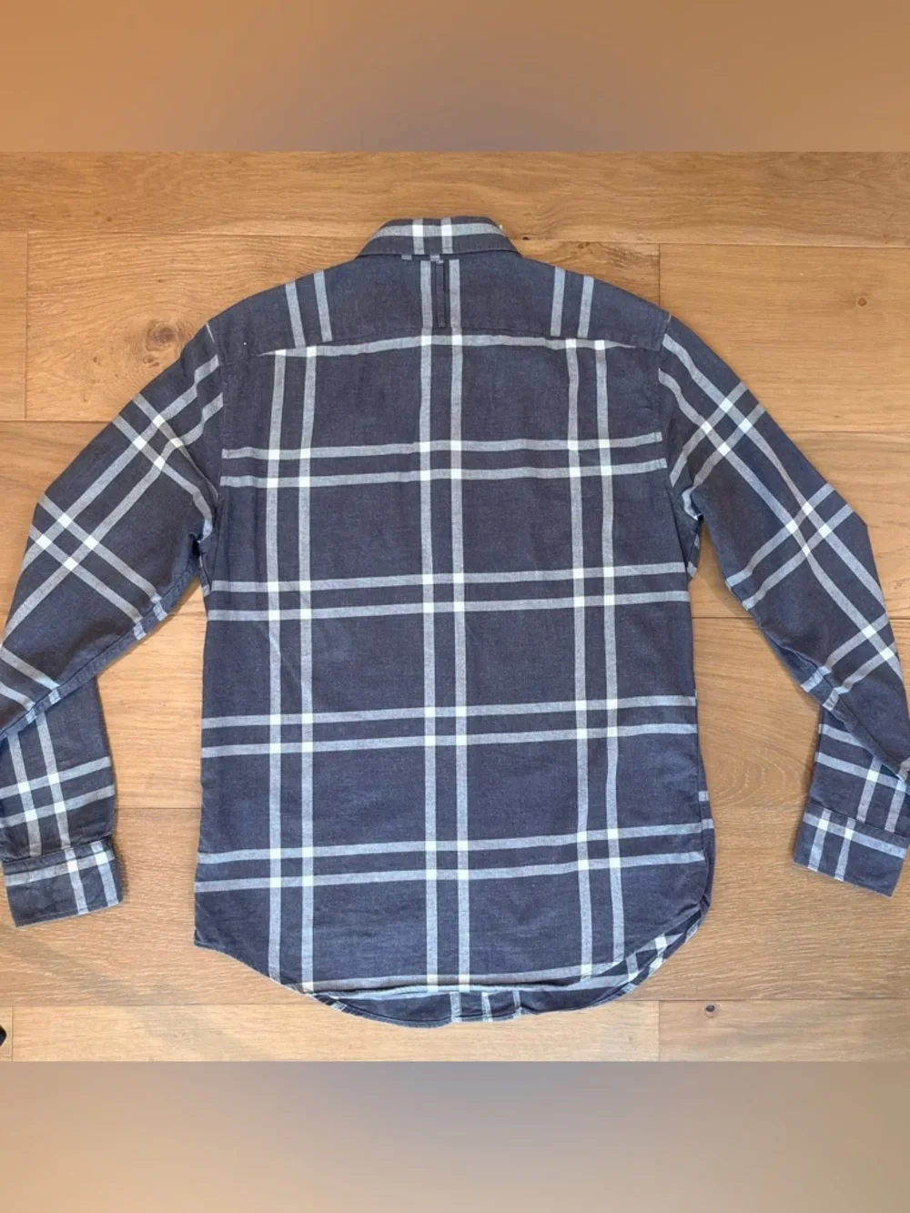 BUNDLE Banana Republic Grant Fit Luxe Flannel Plaid Shirts Blue Gray Mens Medium